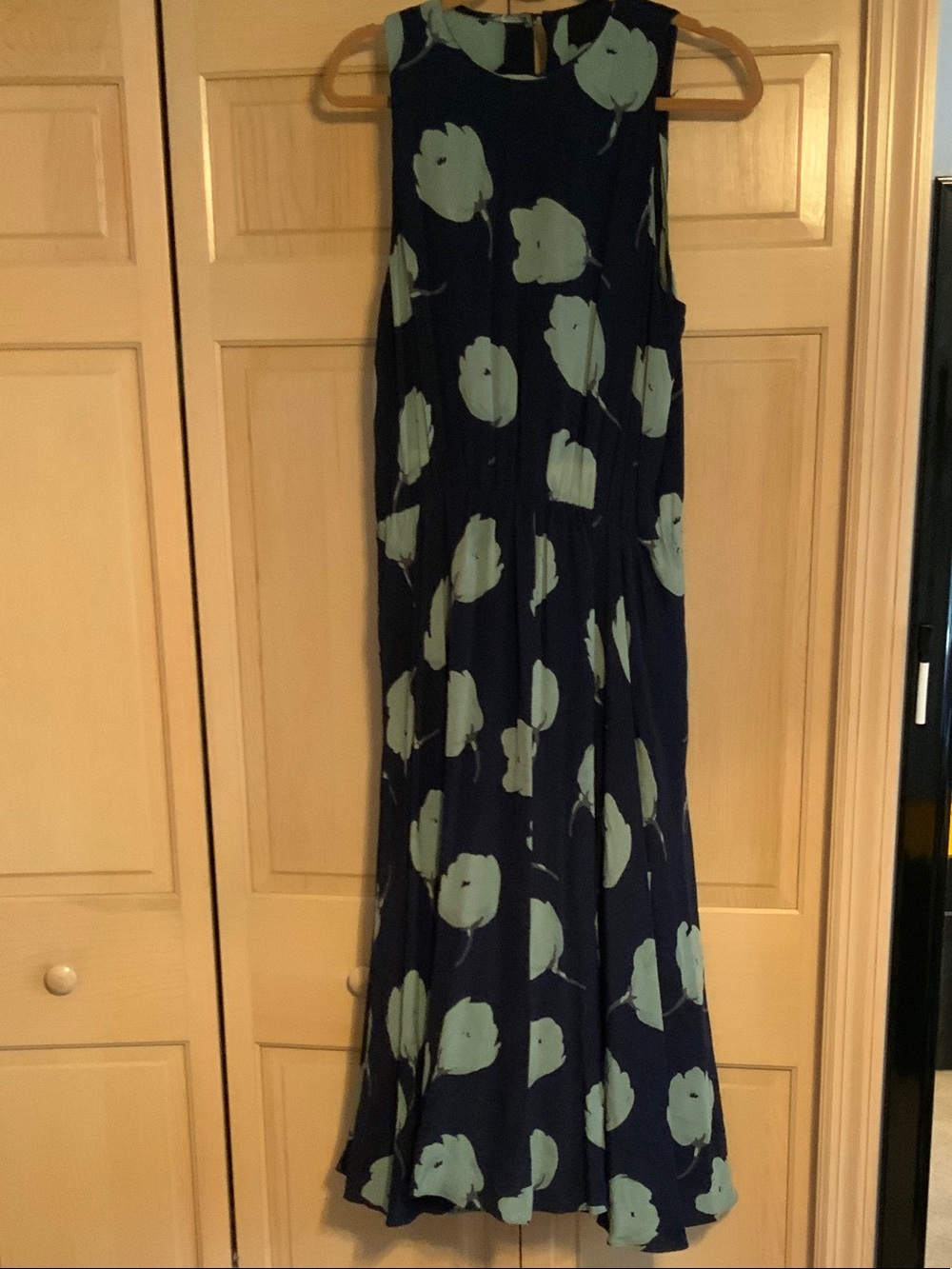 Navy Maxi Dress with Mint Floral Print